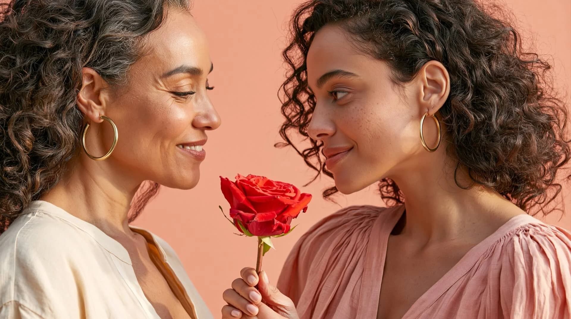 Mãe e filha brasileiras juntas, sorrindo durante uma homenagem musical no Dia das Mães