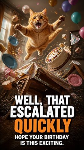 Well, That Escalated Quickly — Hope your birthday is this exciting.
