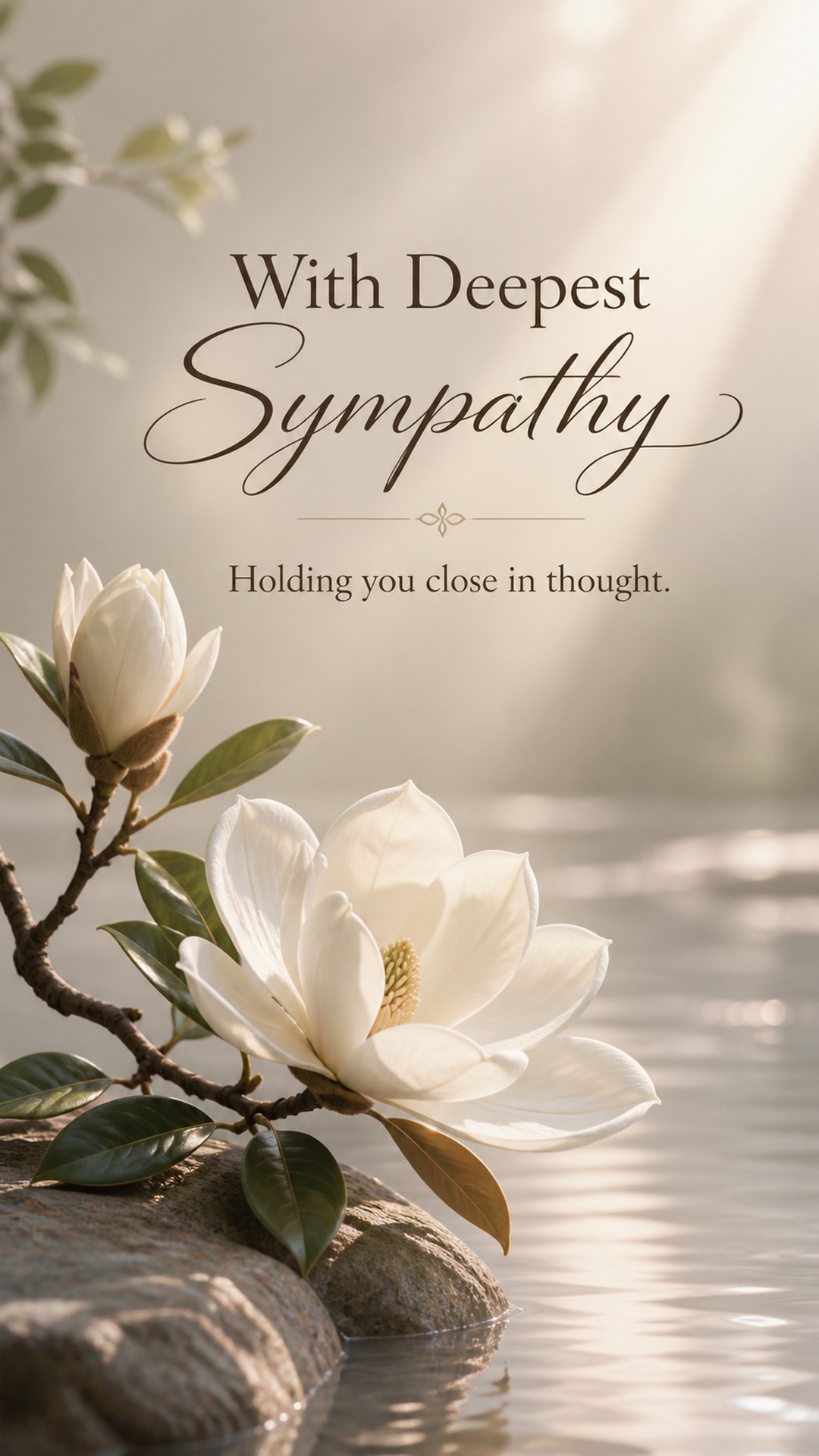 With Deepest Sympathy — Holding you close in thought.