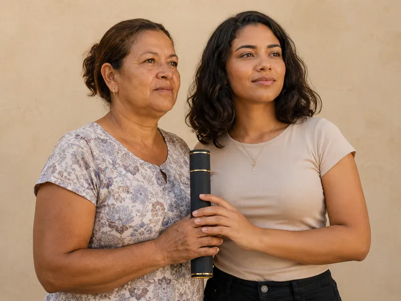 Filha formanda e mãe trabalhadora no palco da colação — homenagem aos pais ReadyMuse