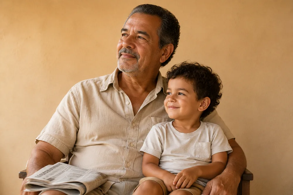 Pai e filho — homenagem de aposentadoria após 40 anos de trabalho